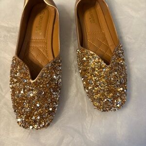 Woman’s Gold Sequin Women's Loafers 41/9